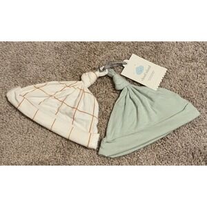 Cloud Island Infant 2 Pk Modal Hats Solid & Checkered Print Size 0-6M